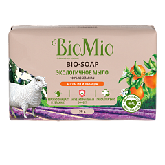 Экологичное туалетное мыло BIO-SOAP с эфирными маслами лаванды, мяты перечной и апельсина, 90 гр