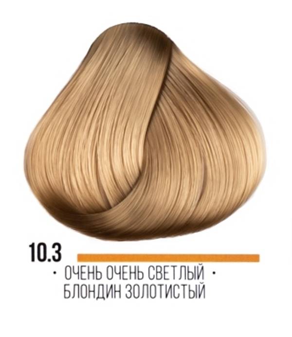 картинка 10.3 Стойкая крем-краска для волос ААА, очень очень светдый блондин золотистый, 100 мл