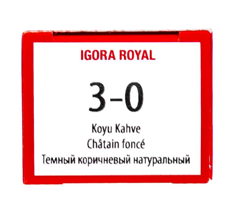картинка 3-0 Крем-краска Igora Royal, темный коричневый натуральный, 60 мл