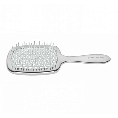Щетка Super Brush Rectangular для волос, серебристая с белым, 21,5 x 9 x 3,5 см
