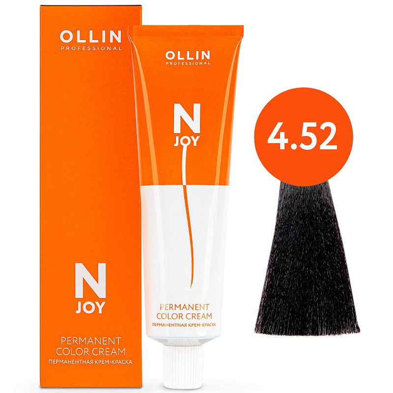 картинка 4/52 Перманентная крем-краска для волос N-JOY, шатен махагоново-фиолетовый, 100 мл