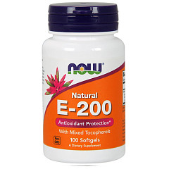 Натуральный витамин Е-200, 100 капсул