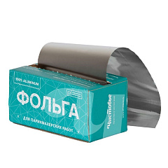 Фольга 18 мкр 12 см х 100 м серебро в коробке