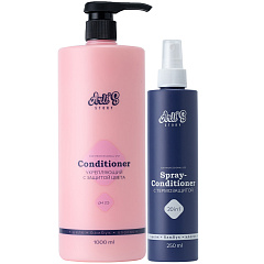 Набор для укрепления и защиты волос: кондиционер, 1000 мл + спрей, 250 мл