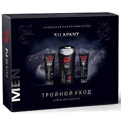 Подарочный набор для мужчин "Тройной уход": гель-тонус 170 мл + гель для бритья 75 мл + крем для лица 50 мл