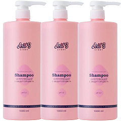 Укрепляющий шампунь для волос с защитой цвета, 1000 мл х 3 шт