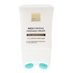 Подтягивающий крем с фуллеренами и массажным аппликатором для шеи, 120 мл