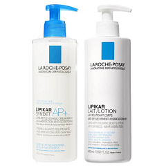 Набор для лица и тела: очищающий крем-гель 400 мл + молочко 400 мл