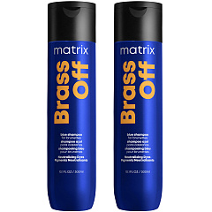 Шампунь для нейтрализации желтизны 5-8 уровней тона у блондинок Brass Off, 2 х 300 мл