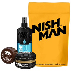 Набор для мужчин: одеколон 100 мл + воск для укладки 30 мл + бальзам 30 мл