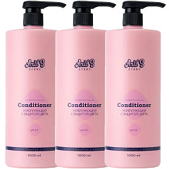 Укрепляющий кондиционер для волос с защитой цвета, 1000 мл х 3 шт
