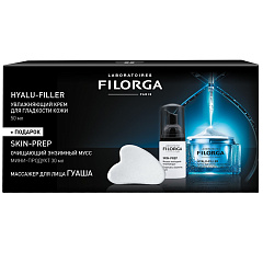 Набор для лица Hyalu-Filler: крем 50 мл + очищающий мусс 30 мл + скребок Гуаша