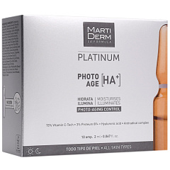 Ампулы Platinum Коррекция фотостарения Гиалуроновая кислота +, 10 х 2 мл