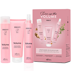 Набор для объема тонких волос Purify Volume: шампунь, 300 мл + кондиционер, 250 мл + спрей, 300 мл